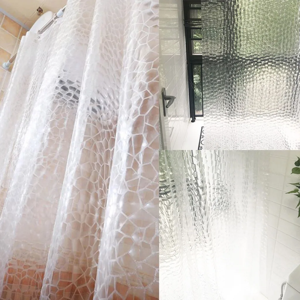 Занавеска для душа прозрачная водостойкая с s-образным экраном | Дом и сад