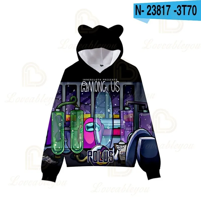 

Children Boys Grils Hoodie Sweatshirt Spring Autumn Game Cosplay Harajuku Kawaii Cat Ears Unisex Sportswear Tracksuit Coat