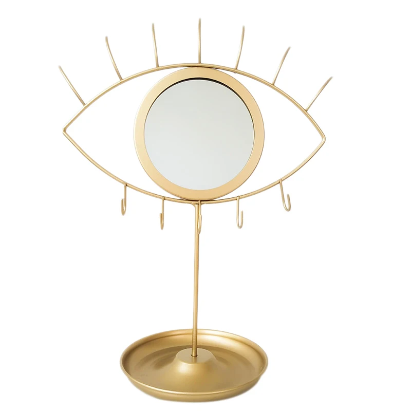 Скандинавское зеркало для макияжа с подставкой ювелирных изделий настольное