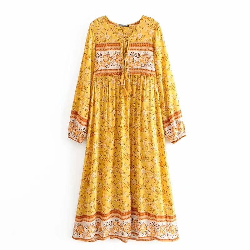 Винтажное шикарное женское элегантное платье на шнуровке с бахромой и цветочным