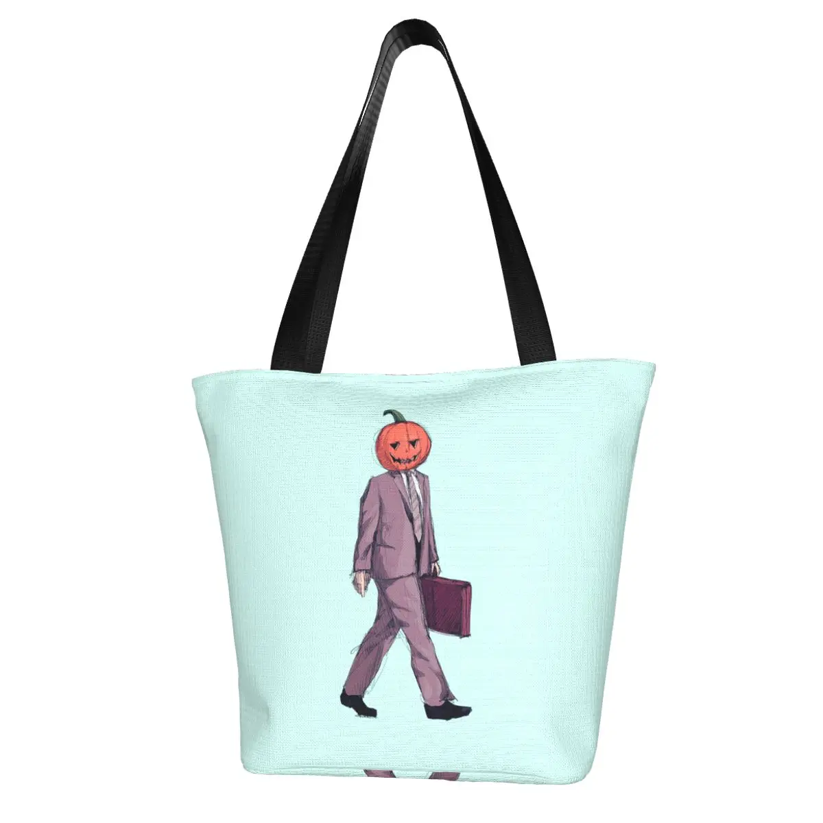 

Pumpkin Shopping Bag Streetwear Polyester Handbags Woman Gifts Reusable Bags