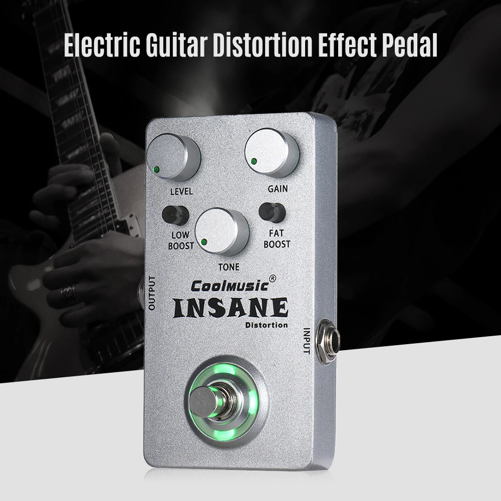Coolmusic Electric Guitar Педаль Эффекта Искажения True Bypass полностью металлический