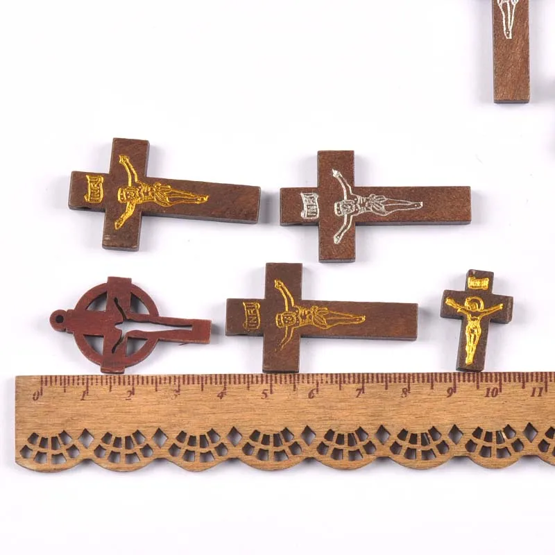 Иисус крест подвески цинковый сплав деревянные украшения подвесные Подарки