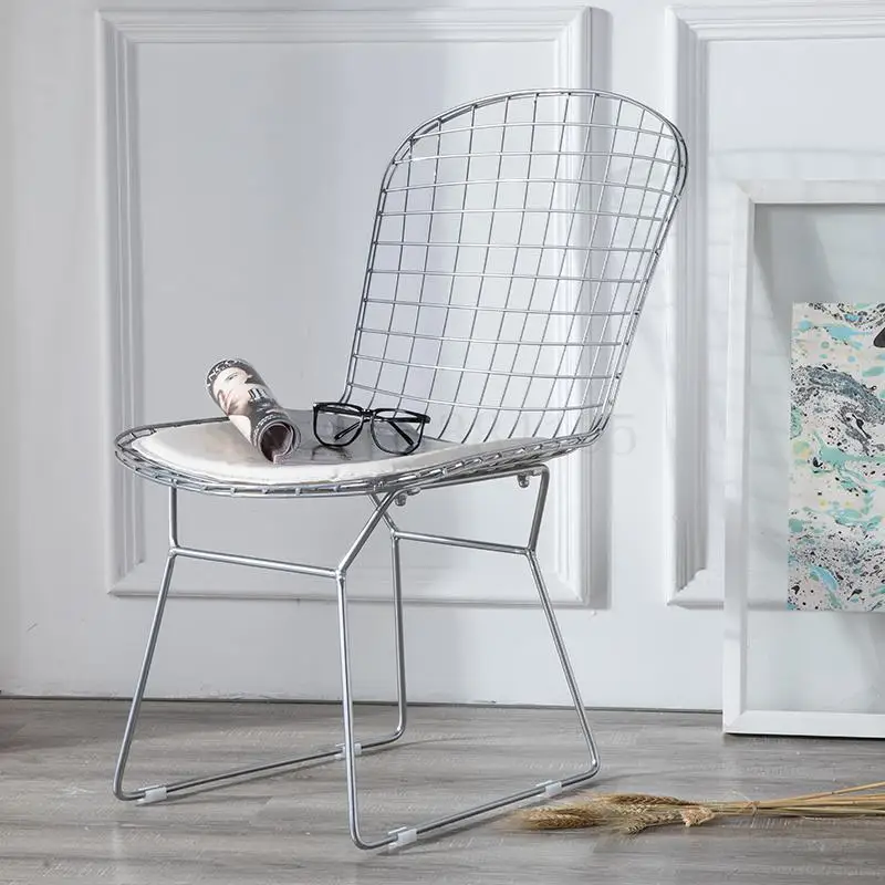 Nordic Wrought Iron Dining Chair Golden Hollow Wire Modern Minimalist Designer Studio Lounge |