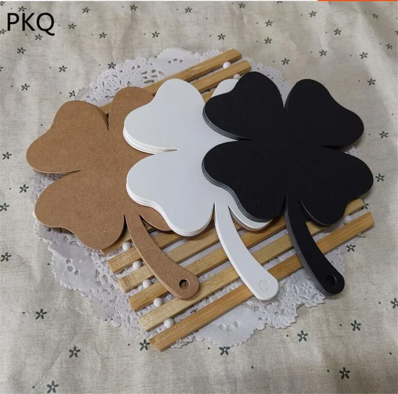 20 шт./лот четырехлистный клевер форма крафт бумаги бирки ручной работы Пустые