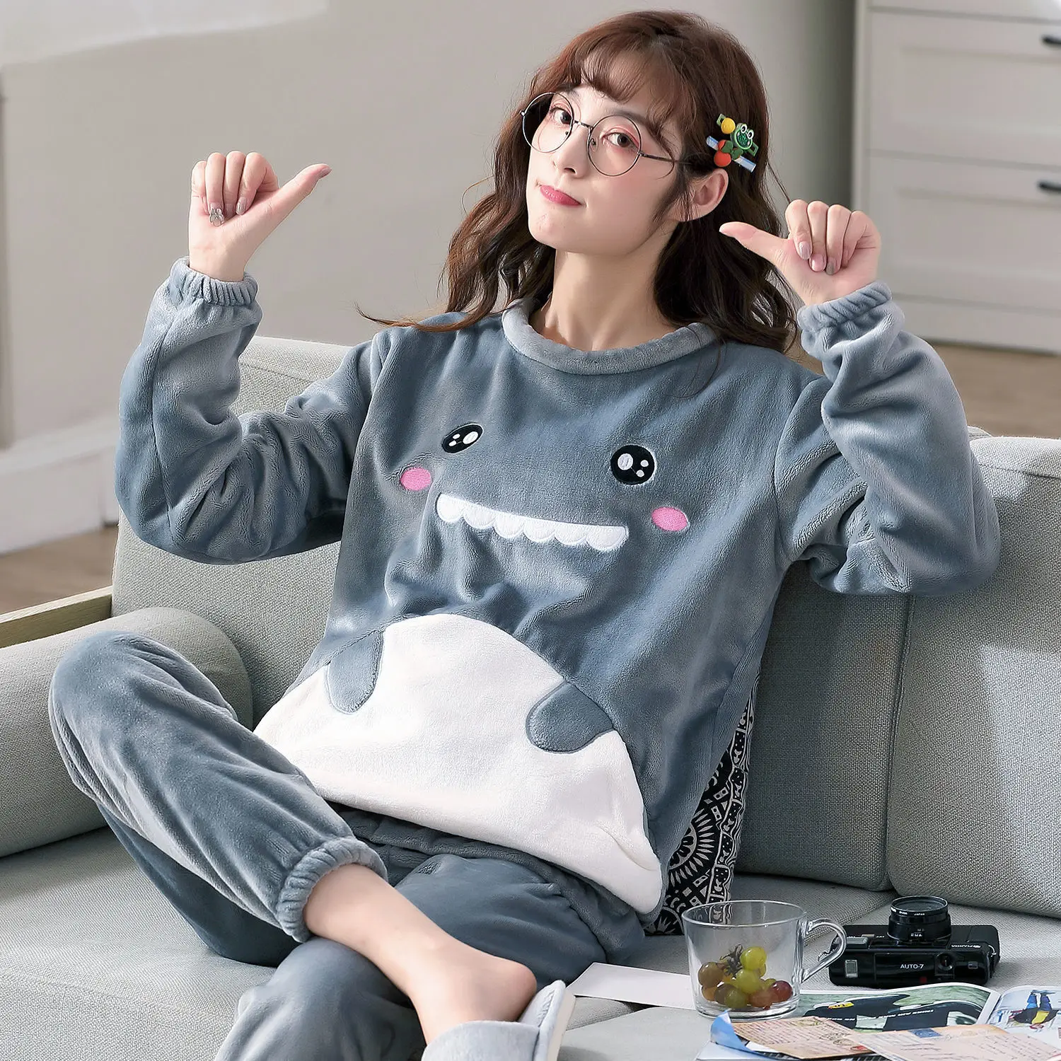Women's Pajamas Winter Plus Size Loungewear Autumn Winter Clothing Girls Pajamas Student Nightgown Sleepwear Women Pajama Woman