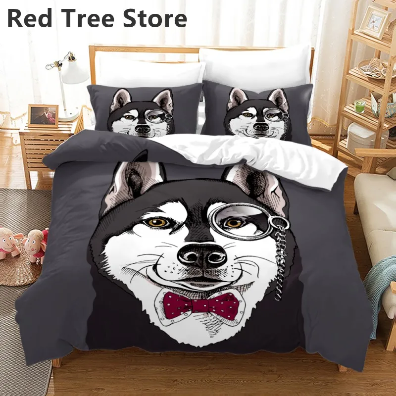 

Комплект постельного белья с 3d рисунком собаки, с пододеяльником и наволочкой для домашних животных, двойное, полноразмерное, Королевский р...