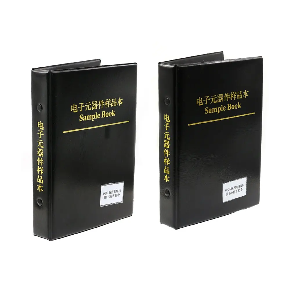 

4250pcs/lot RC0603 FR-07 0603 SMD Resistance Sample Book 0R ~ 10M Tolerance 170 Part Numbers 1% Values