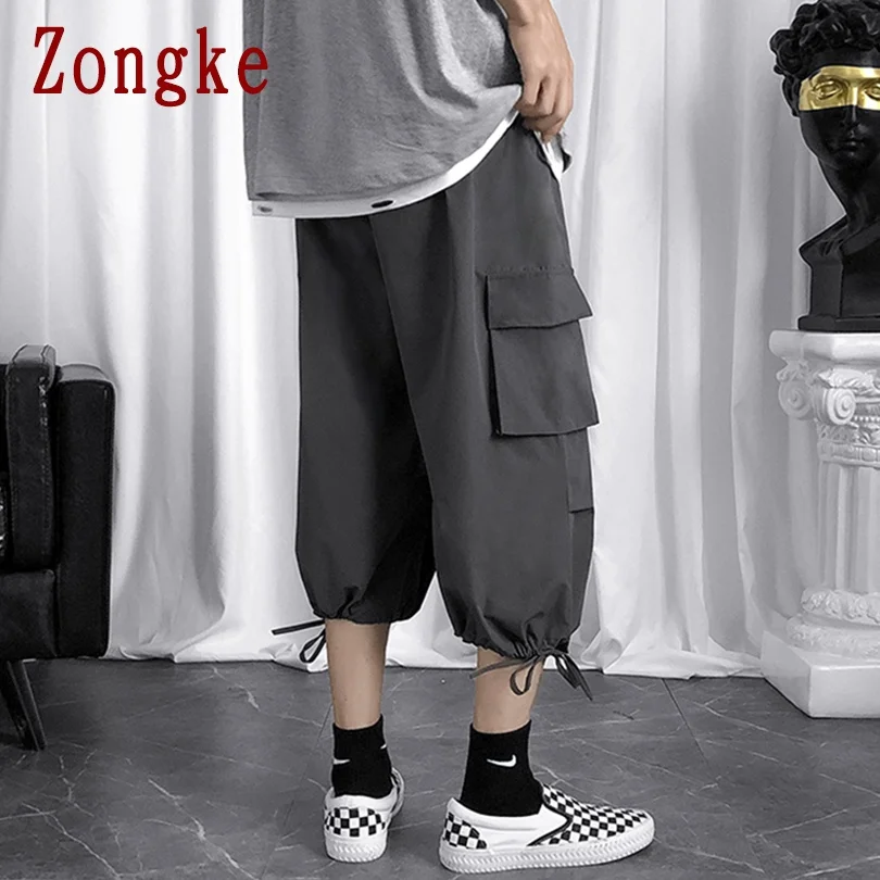

Zongke Casual Men's Cargo Pants Harajuku Cargo Men Clothing Fashion Cargo Pants Men Streetwear Trousers Calf-Length M-3XL 2021