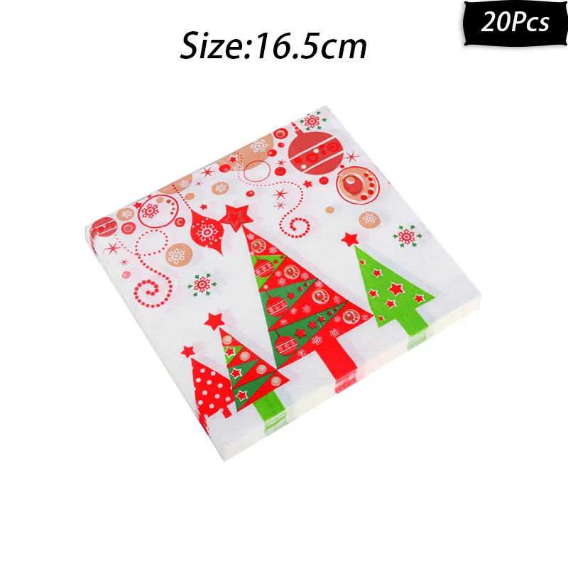 style13 JOY-ENLIFE, 20 шт., винтажная бумага для салфеток, с принтом Санта Клауса, снеговика, оленя, декупажа, для свадьбы, милого детского декора, дня рождения - Color: style13