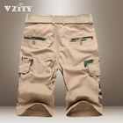 Шорты-карго мужские однотонные тактические, повседневные свободные брюки в стиле милитари для фитнеса с несколькими карманами, 4 цвета, без ремня, 2021, летние