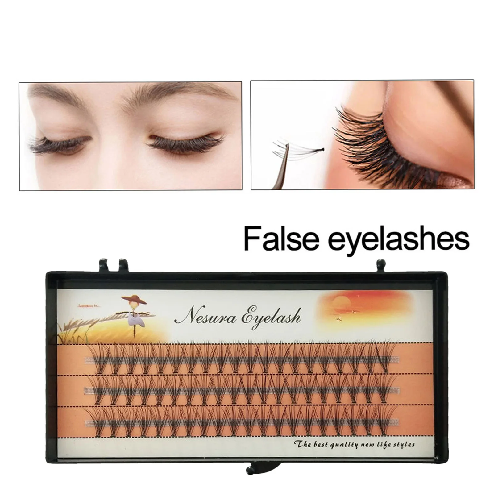 

60pcs Individual Cluster Eye Lashes Professional Makeup Grafting Fake False False Eyelashes (60 Eyelashes, 1 Eyelash Of 10 Roots