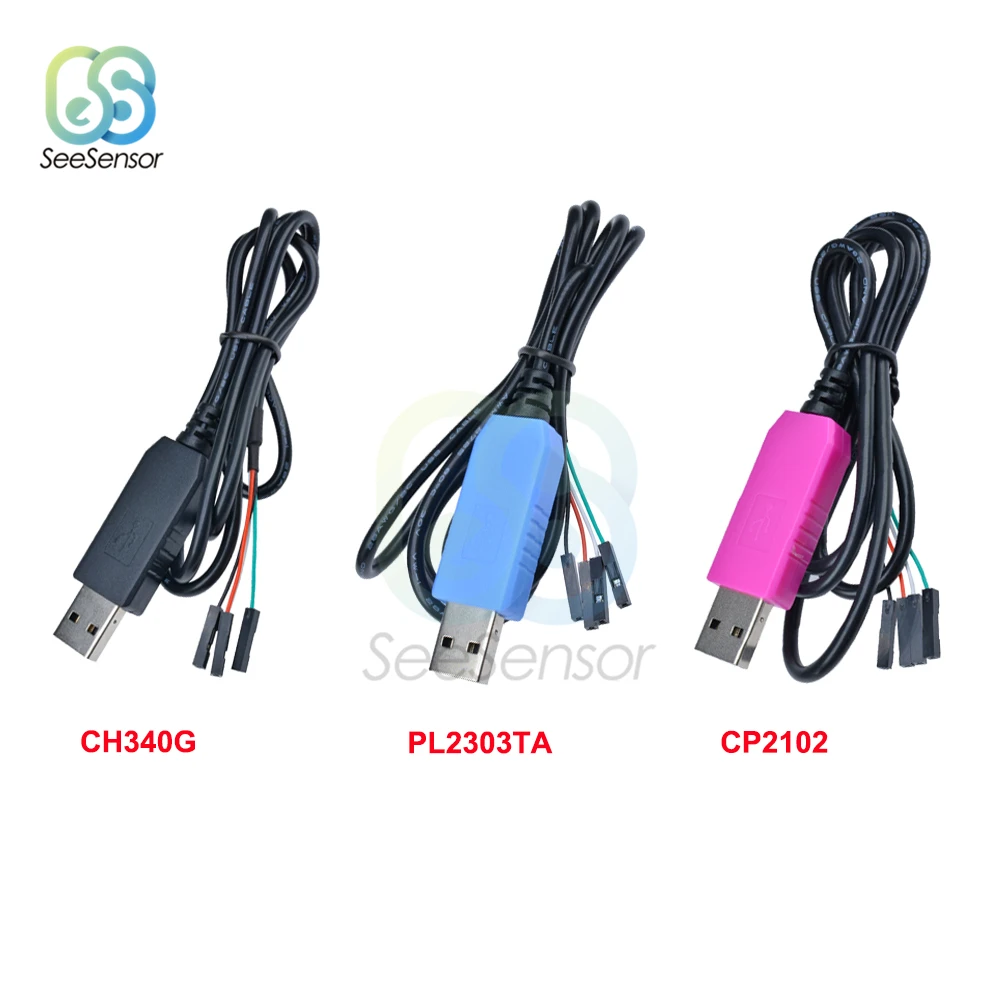 Оригинальный CH340 CH340G CP2102 PL2303TA USB для UART TTL последовательный провод адаптер кабель