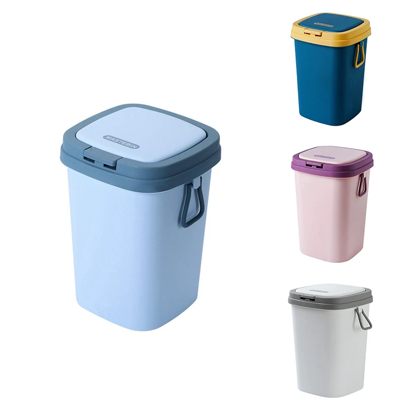 

Kitchen and Bathroom Pressed Type Thick and Solid Durable Trash Bin with Handle