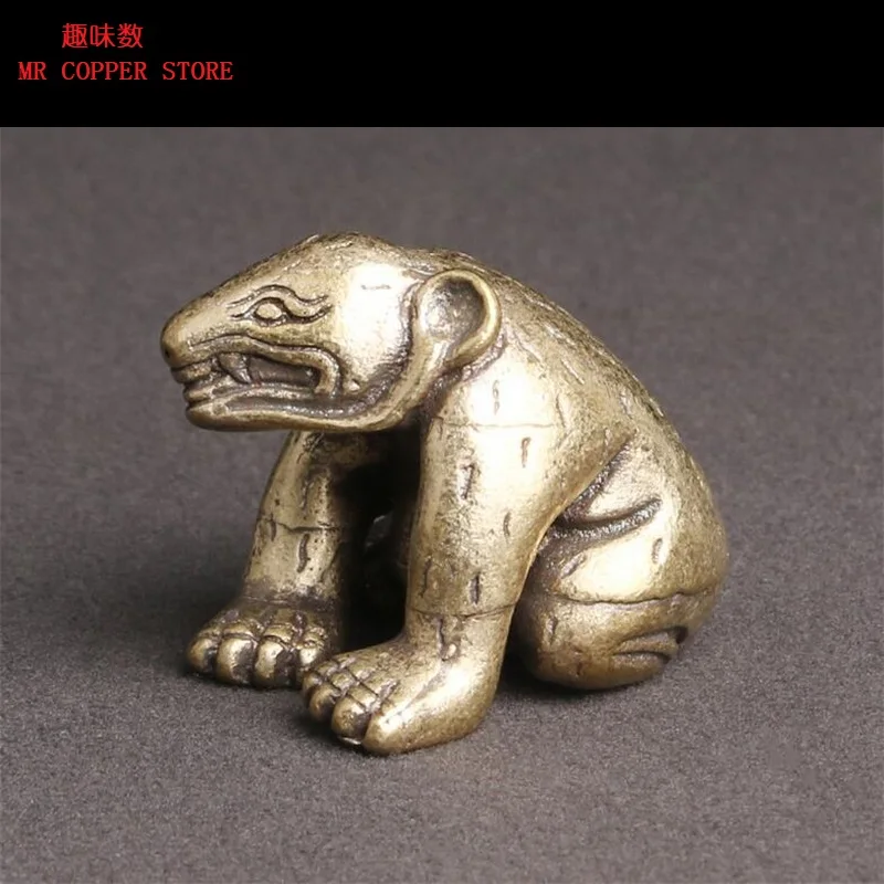 

Vintage Solid Brass Anteater Animal Home Desk Decoration Figurines Sculpture Copper Tea Pets Handle Craft