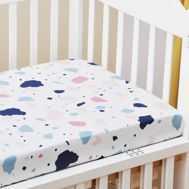 

Newborn Baby Fitted Crib Sheets130*70 cm Cartoon Print Bed Sheet Baby Bed Mattress Covers for Unisex Baby Boys Girls