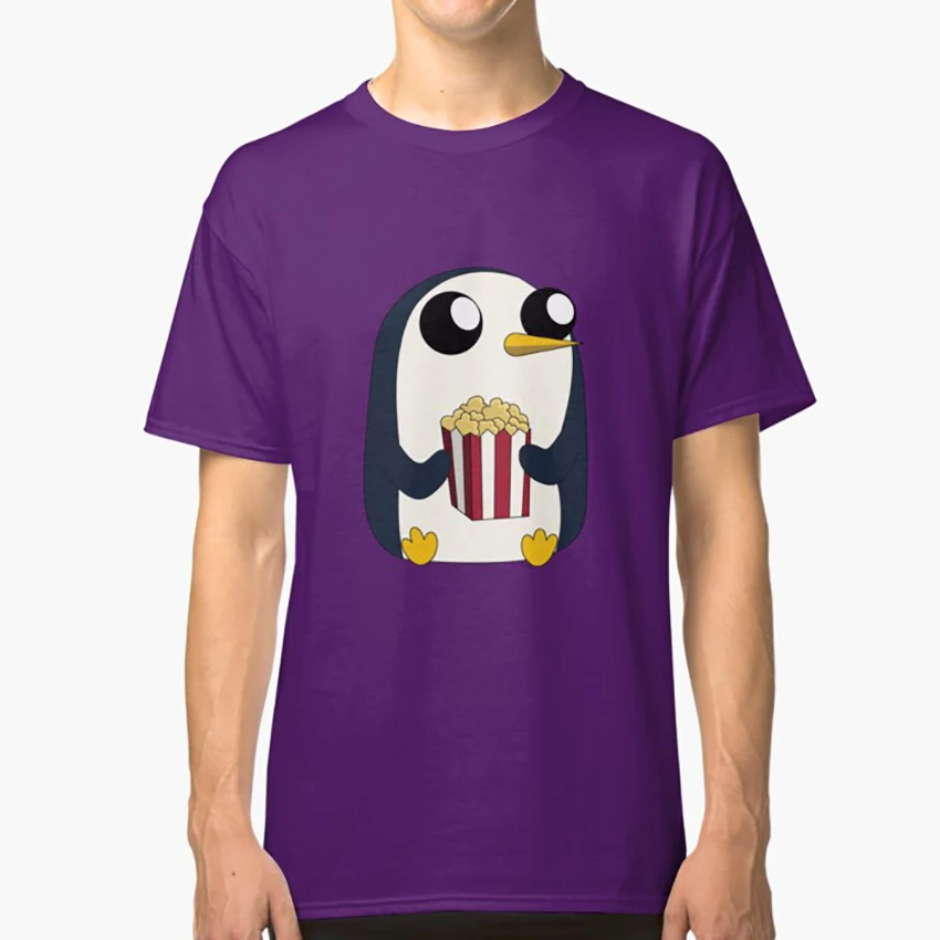 Gunter любит попкорн! Футболка adventuretime adventure time gunter милый пингвин попкорн|Мужские