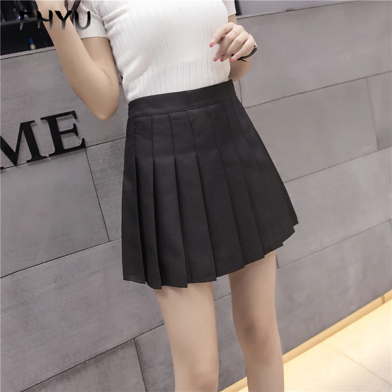 

FHYU Popularity Plaid Summer Sexy Women Skirt High Waist Stitching Student Pleated Skirts Female Cute Sweet Girls Mini Skirt