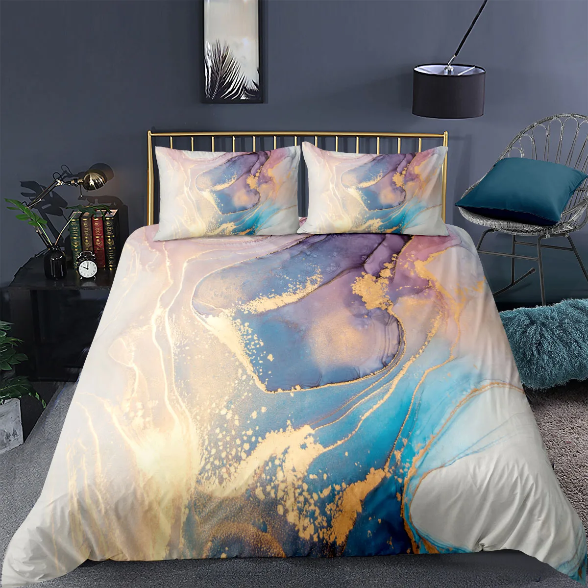 

Marble Duvet Cover Pillowcase Queen King Size Bedding Set Geometric Quilt Cover Super Soft Full Size Luxury Home Textile