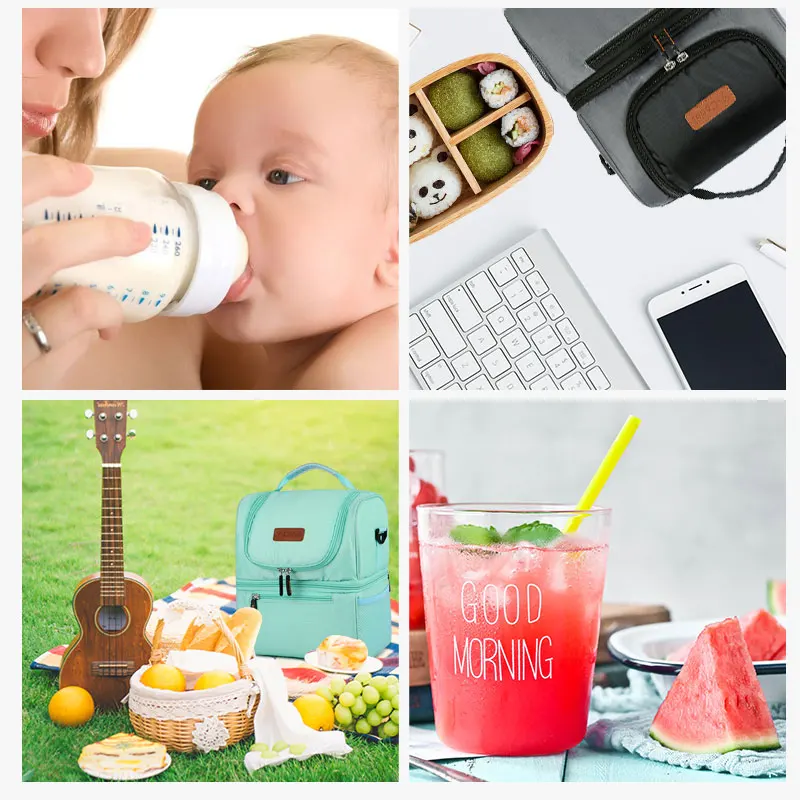 

Waterproof Insulated Lunch Bags for Food Drink Thermal Bag Ice Pack Travel Necessary Picnic Pouch Portable Bolsa Termica