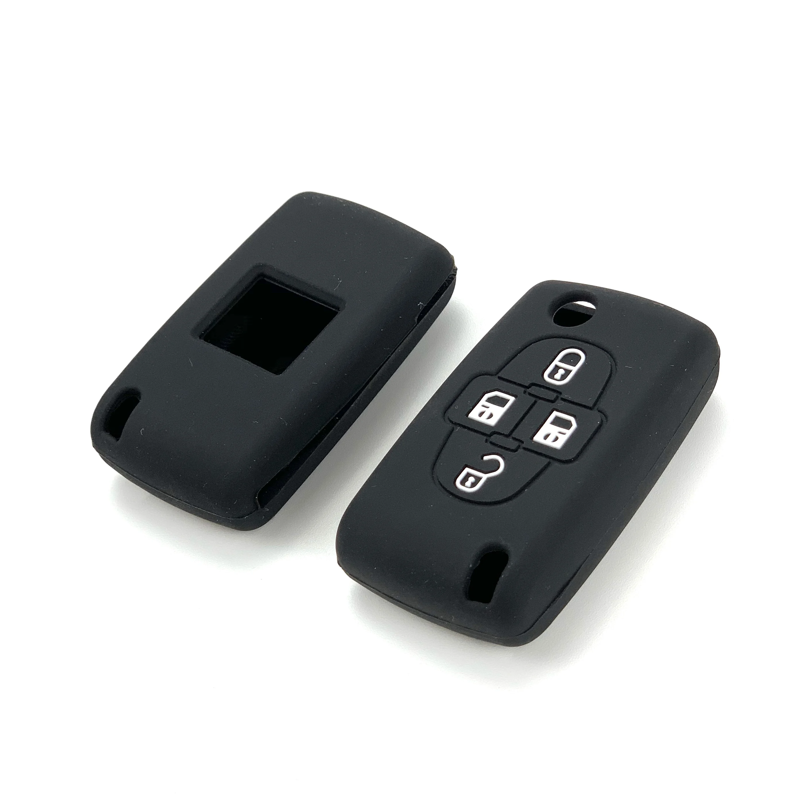 

4 Button Silicone Car Remote Key Fob Shell Cover Case For For Peugeot 1008 807 Citroen C8 Skin Holder 2007 2008 2009