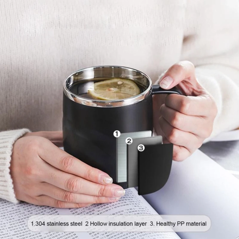 Акция! Изолированная кофейная кружка из нержавеющей стали с раздвижной крышкой