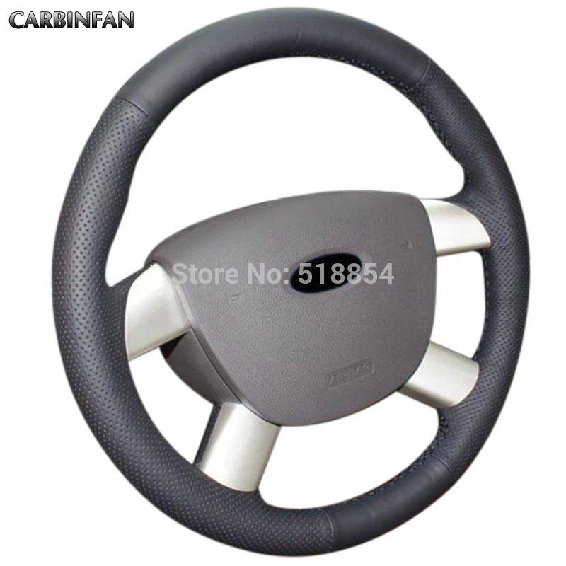 Черный чехол рулевого колеса автомобиля из искусственной кожи для Ford Kuga 2008-2011 Focus