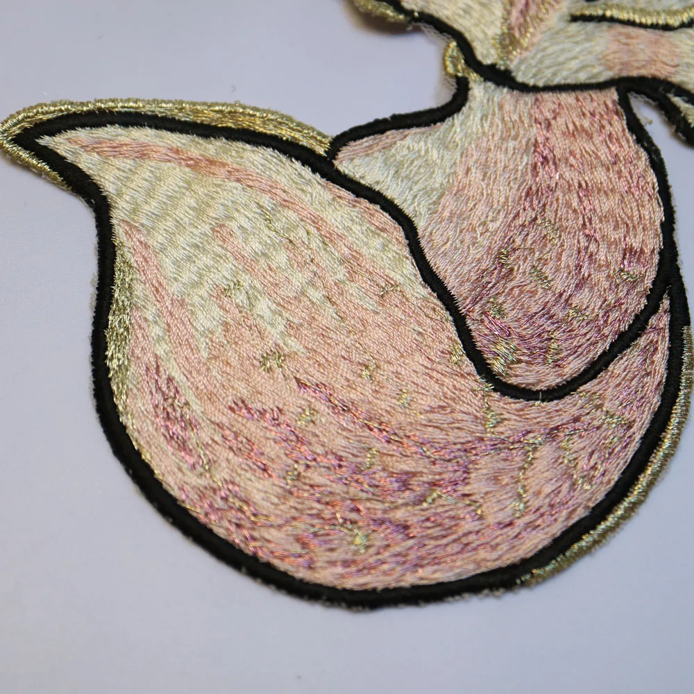 Модные нашивки с вышивкой в виде животных для одежды сделай сам вышитая лисой