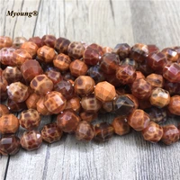 8mm faceted fire agates column loose beads natural gems stone space bead for diy jewelry making my210420