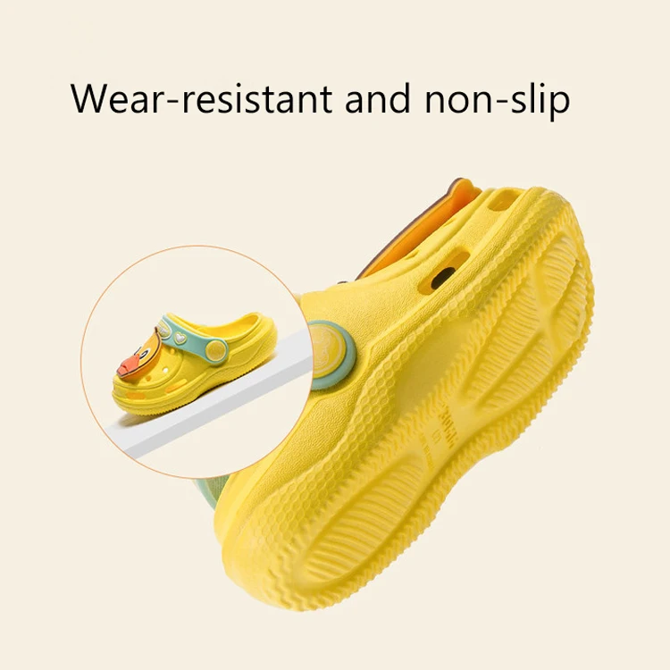 Летние детские тапочки желтая утка Милые Пляжные сандалии для мальчиков и