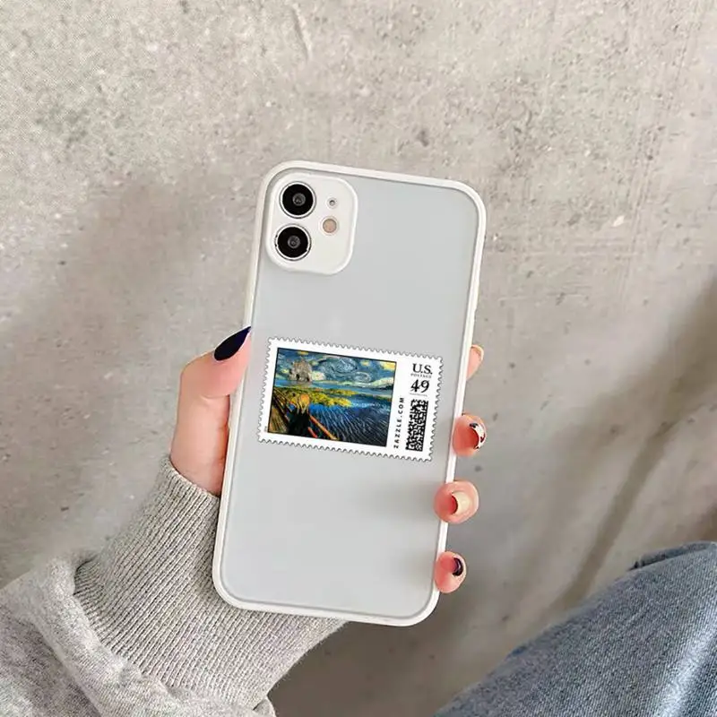 

Art david fashion FUNNY Van Gogh Phone Case Matte Transparent for iPhone 11 12 7 8 s mini pro X XS XR MAX Plus funda