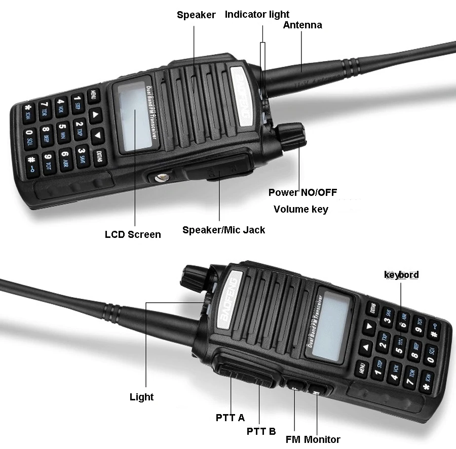 Оригинальная рация Baofeng портативная UV 82 с двойным PTT радио любительская