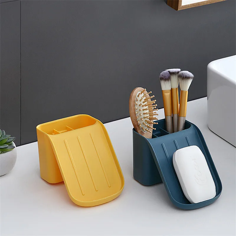 

Multifunction Soap Dish Holder Drainer Soap Box Bathroom Organizer Punch-free Storage Box Soap Container Bathroom Accessories