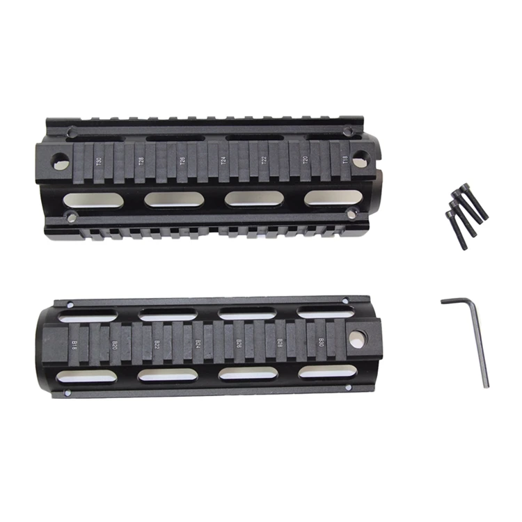 Охотничьи аксессуары 6,7 дюймов Quad Rail Handguard тактический страйкбол винтовка шестерни карабин Пикатинни Вивер установленный рельс для AR-15 M4