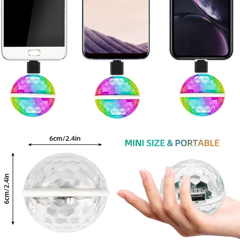 Светодиодный RGB USB-фонарь для дискотеки светильник льник вечерние светодиодный