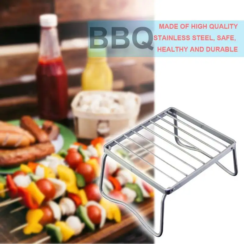 Решетка для барбекю мини-решетка из нержавеющей стали Складная шашлычница гриль