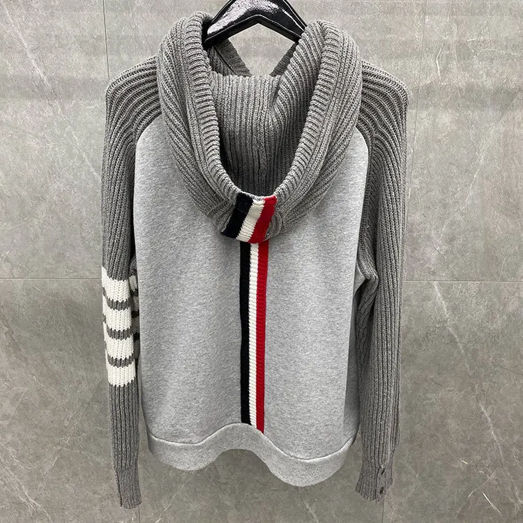 

2021 Fashion Brand Sweatshirt Women Loose Hooded Pullover Clothing Patchwork Striped Thick Winter Casual Coat Oversizw