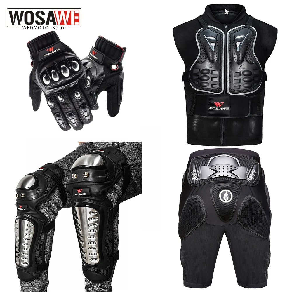 

WOSAWE Motocross Armor Short Adult Off Road Racing Motorcycle Jacket Kneepads Elbowpads Shorts Protective Gear MTB Clothing