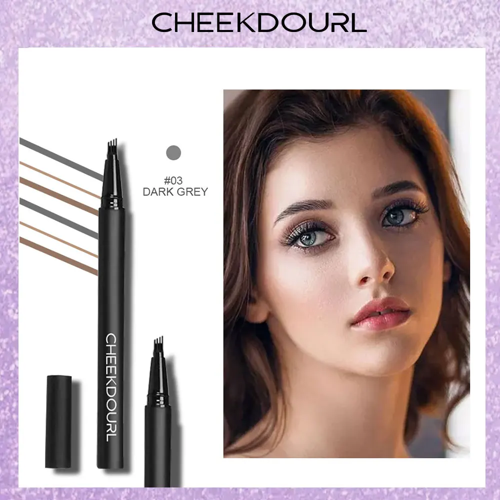 

CHEEKDOURL 2 PCS Makeup Set Black Liquid Eyeliner +Waterproof Long-lasting Eyebrow pencil Cosmetic Kit