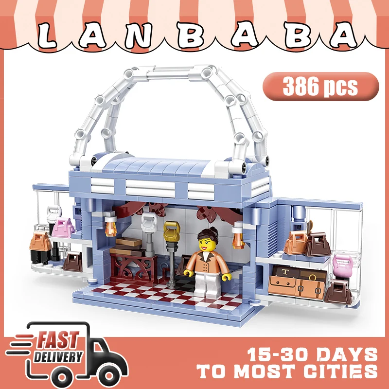 

LANBABA Street View Building Blocks Toy Castle Building Blocks 386 Pieces Building Set for Girls, Children and Adults 00312
