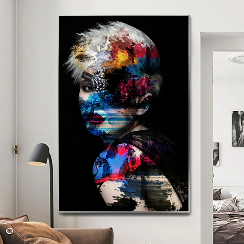 

Graffiti Fashion Women Figure Poster Abstract Landscape Canvas Painting Print Nordic Wall Art Picture for Living Room Home Decor