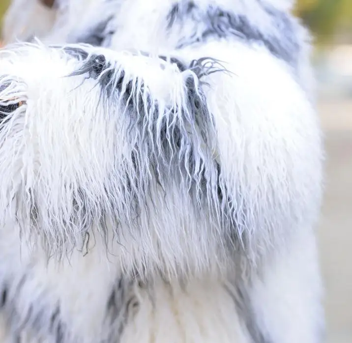 Мужская удлиненная шуба из искусственного меха Повседневная теплая смешанных