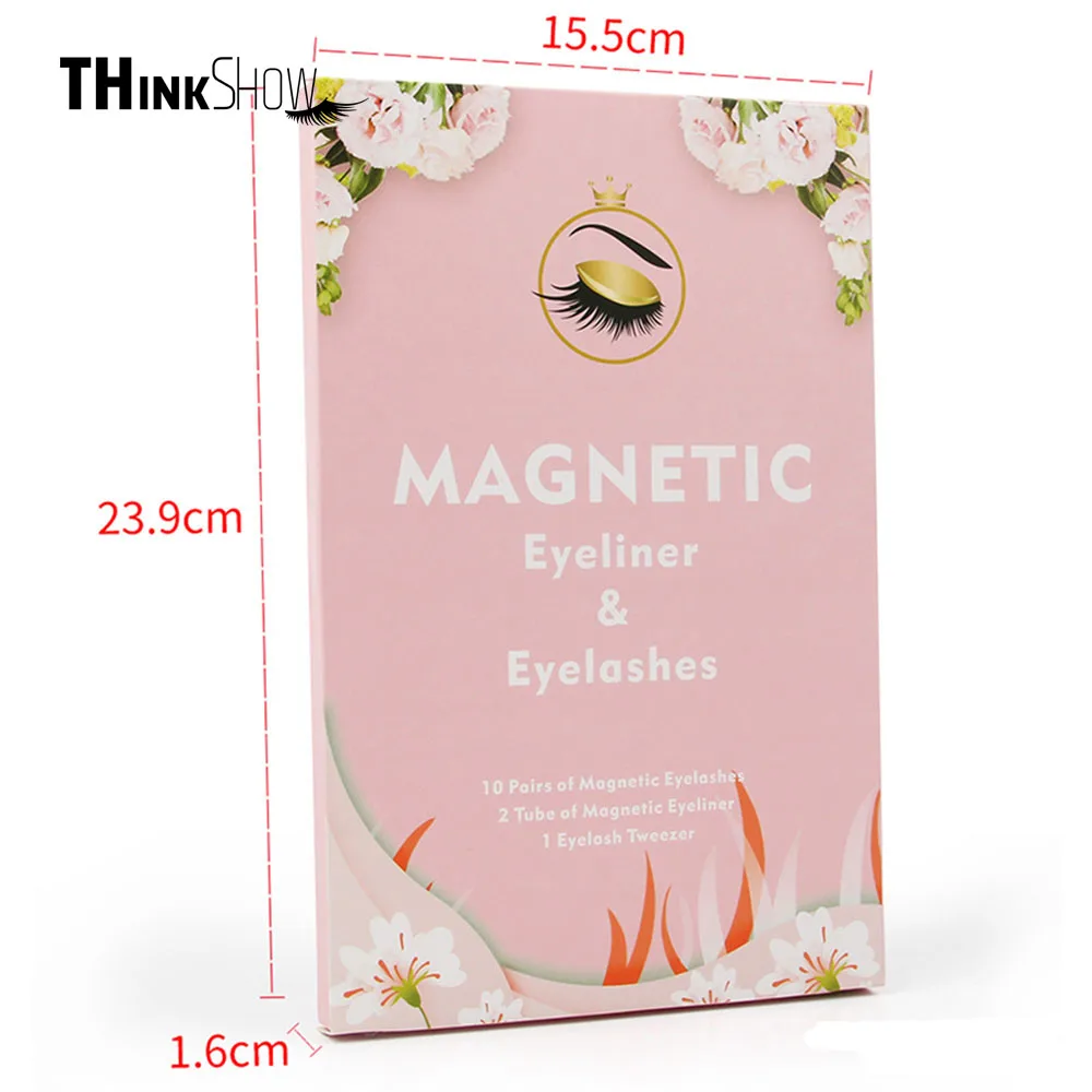 

Thinkshow Magnetic Eyelashes Eyeliner Eyelash Curler Set 5 Magnet Natural Long Magnetic False Eyelashes with Tweezer Makeup Set