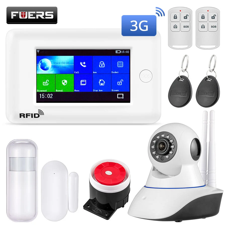 Fuers wifi умная домашняя система охранной сигнализации 3g противоугонная система 4,3 дюймов цветной экран приложение дистанционное управление PIR датчик движения - Цвет: KIT 3
