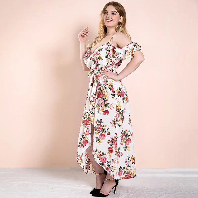 

Floral Dress Summer Dresses Ladies 2021 Cottagecore Dress Boho Sexy Slip Dress Wrap Off The Shoulder Evening Dresses Large Sizes