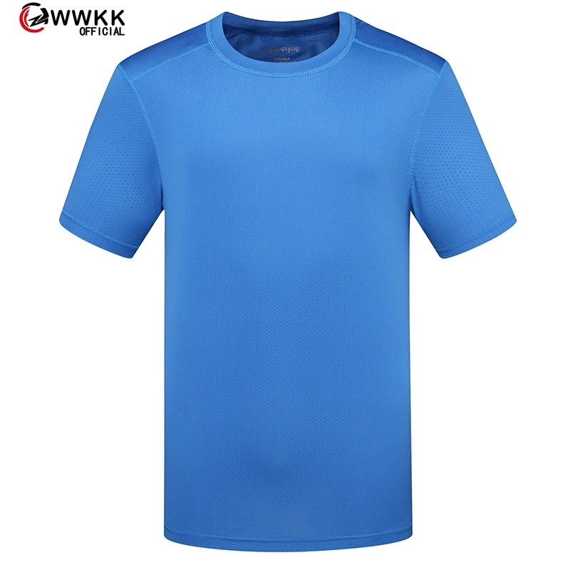 Быстросохнущая футболка для мужчин и женщин Спортивная однотонная короткая бега