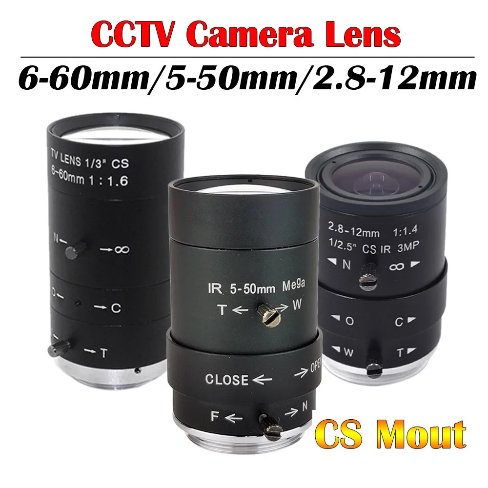 5-50mm 6-60mm 2.8-12mm Megapixel Manual Varifocal Lens Zoom & Focus CS Mount IR CCTV for Security Camera BOX | Безопасность и