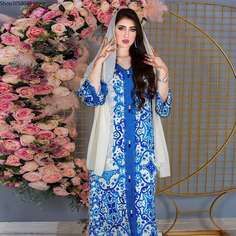 

Рамадан Vestidos Абая Дубай, Турция хиджаб мусульманское платье Исламская одежда в африканском стиле платья Абайи для женщин халат ИД Мубарак