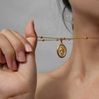 Женское Ожерелье FANSHIDI Дева Мария, ожерелье из нержавеющей стали, винтажное ювелирное изделие, колье из нержавеющей стали