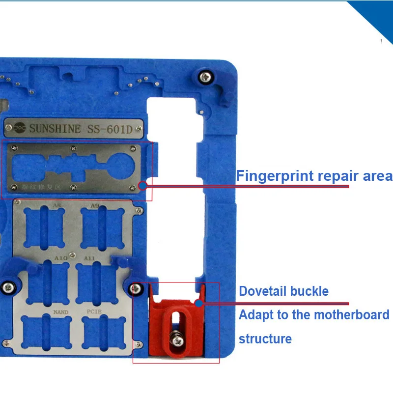 

Sunshine PCB Board Holder SS-601D CPU Glue Removing Fingerprint Repair Fixture for iPhone 5S/5C/SE/6G/6P/6SP/7P/7G/8P/8G/XR
